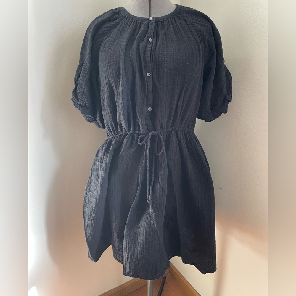 Old Navy Black Button-Up casual dress